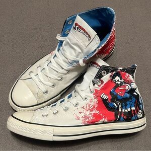 Superman Converse Chuck Taylor All Star Hi Top Shoes DC Comics Mens Sz 10.. W12